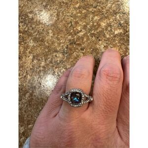 Woman’s beautiful ring with gemstone